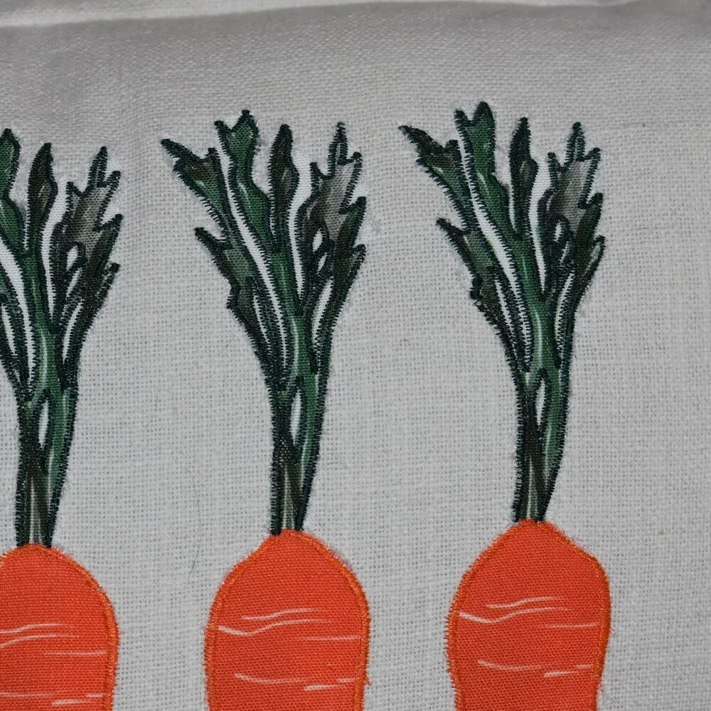 White Ruffle Edge Country Cottage Farmhouse Carrot Throw Pillow - Cottagecore 🥕